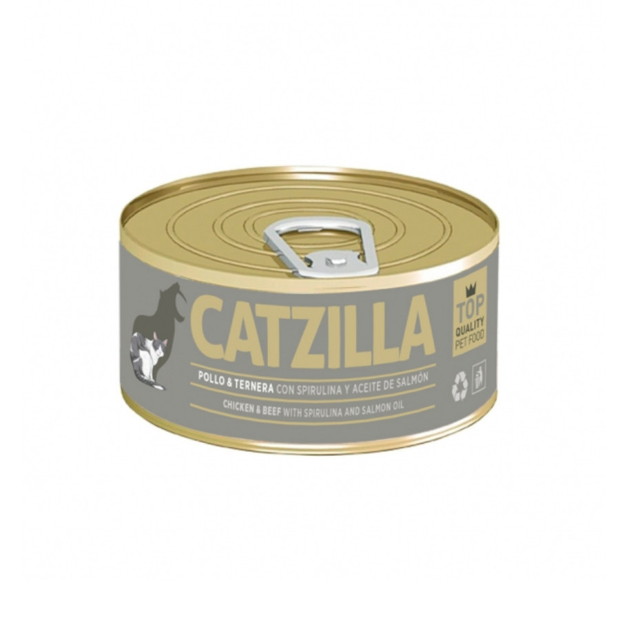 Catzilla Ração Enlatada para Gatos Adultos com Sabor de Frango e Carne