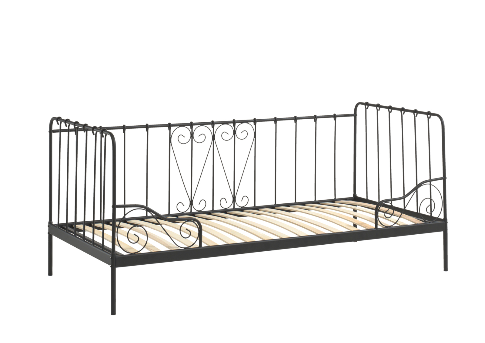 Kojen-Metallbett ALICE - schwarz - 90x200 cm