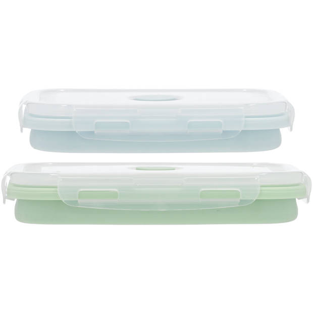 Blokker Frisse Start siliconen vershouddoos - set van 2 - opvouwbaar -750ml + 550ml