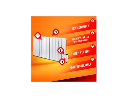 WARM TECH - Radiateur inertie Radiateur a inertie fluide 2000w - - rif2000-12