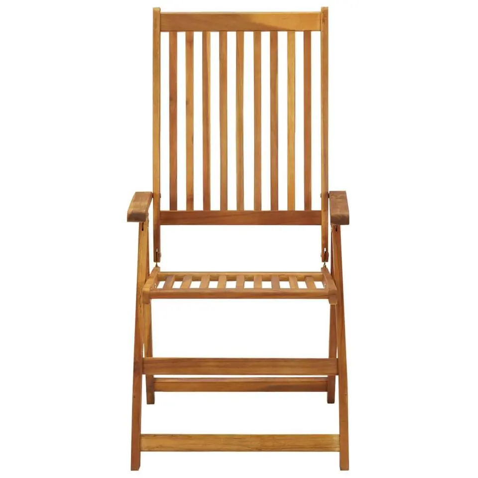 vidaXL - Verstelbare tuinstoelen - Kussens - Crème - Acaciahout - 4 stuks