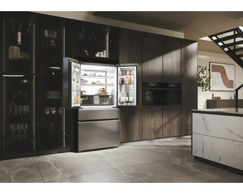 French Door koelkast HAIER HFW7918ENMP BxHxD 90,8 x 177,5 x 75 cm Koelgedeelte 363 l Vriesgedeelte 266 l Roestvrij staal