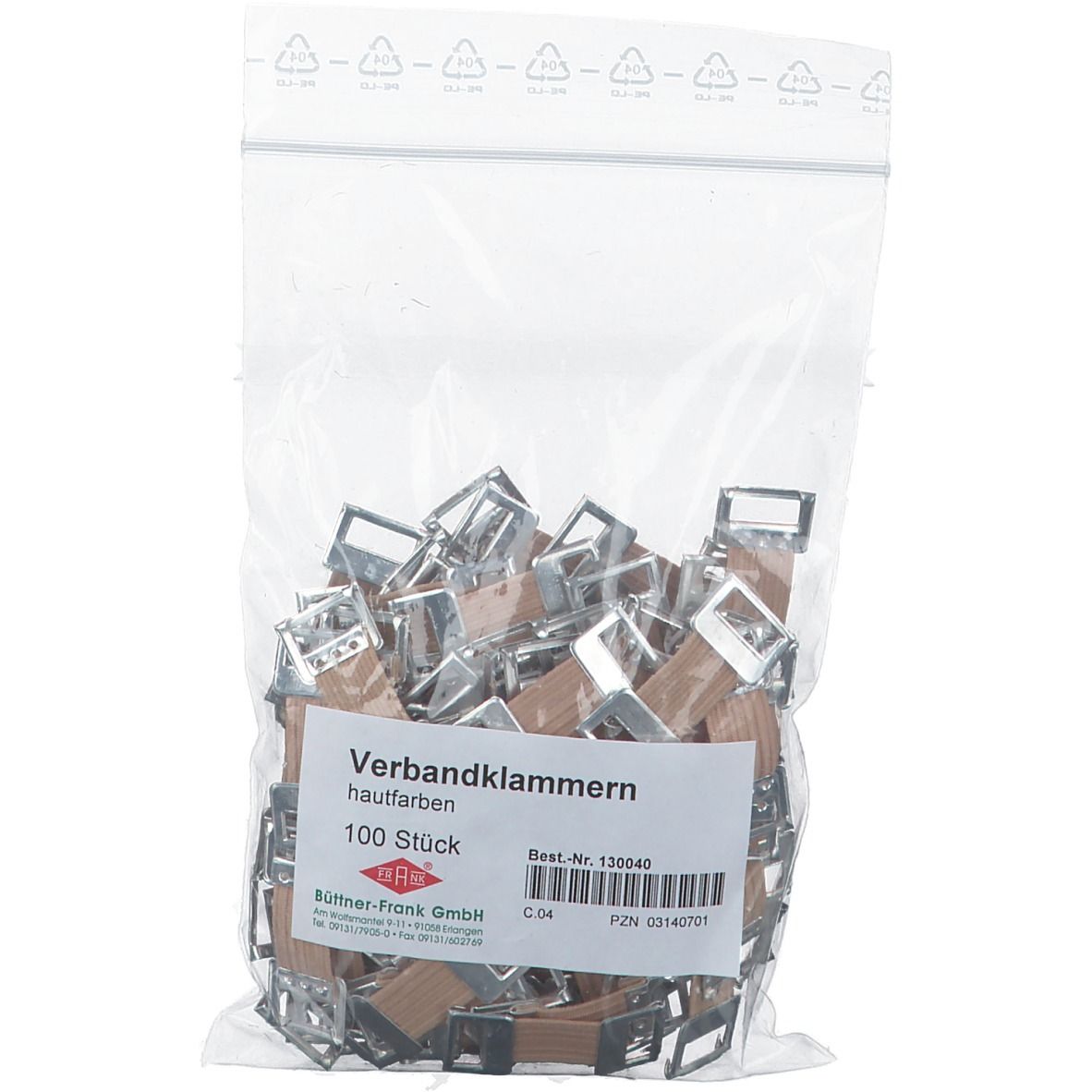 FRANK® Verbandklammern hautfarben