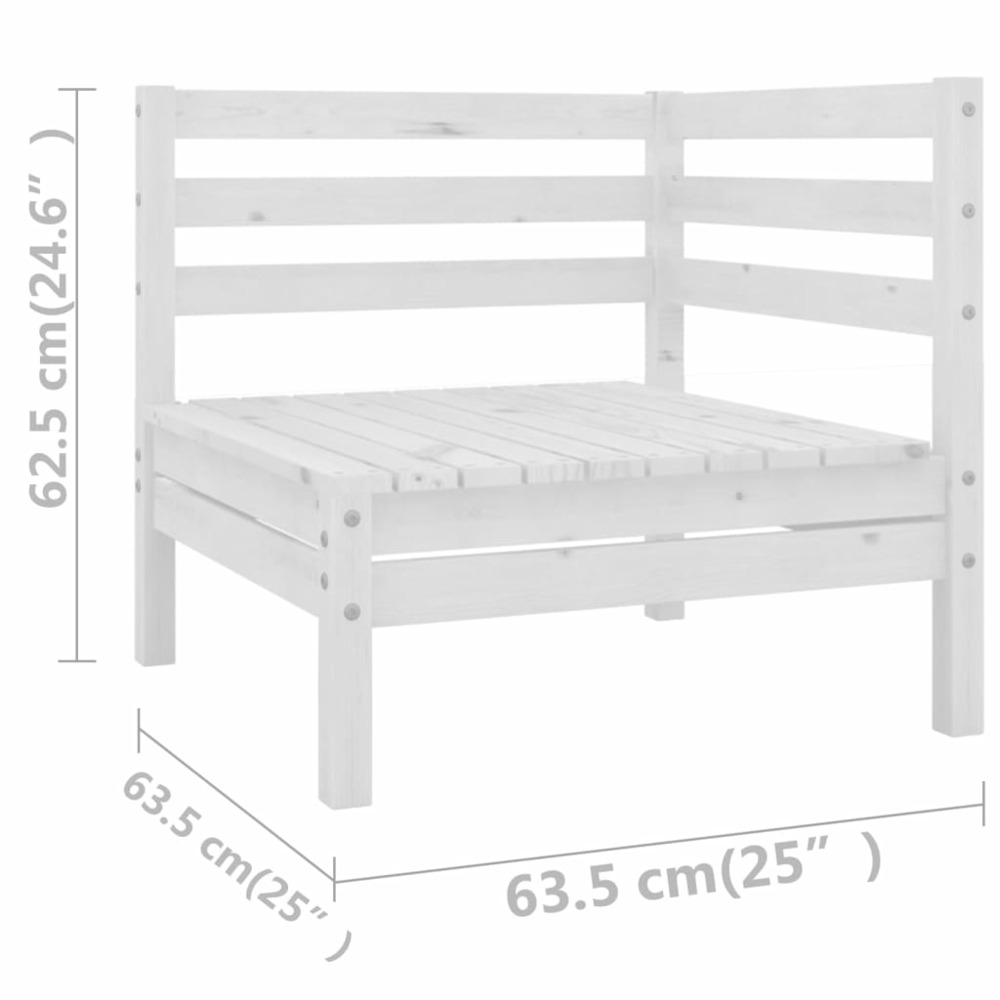 Salon de jardin meuble d'extérieur ensemble de mobilier 6 pièces blanc bois de pin massif