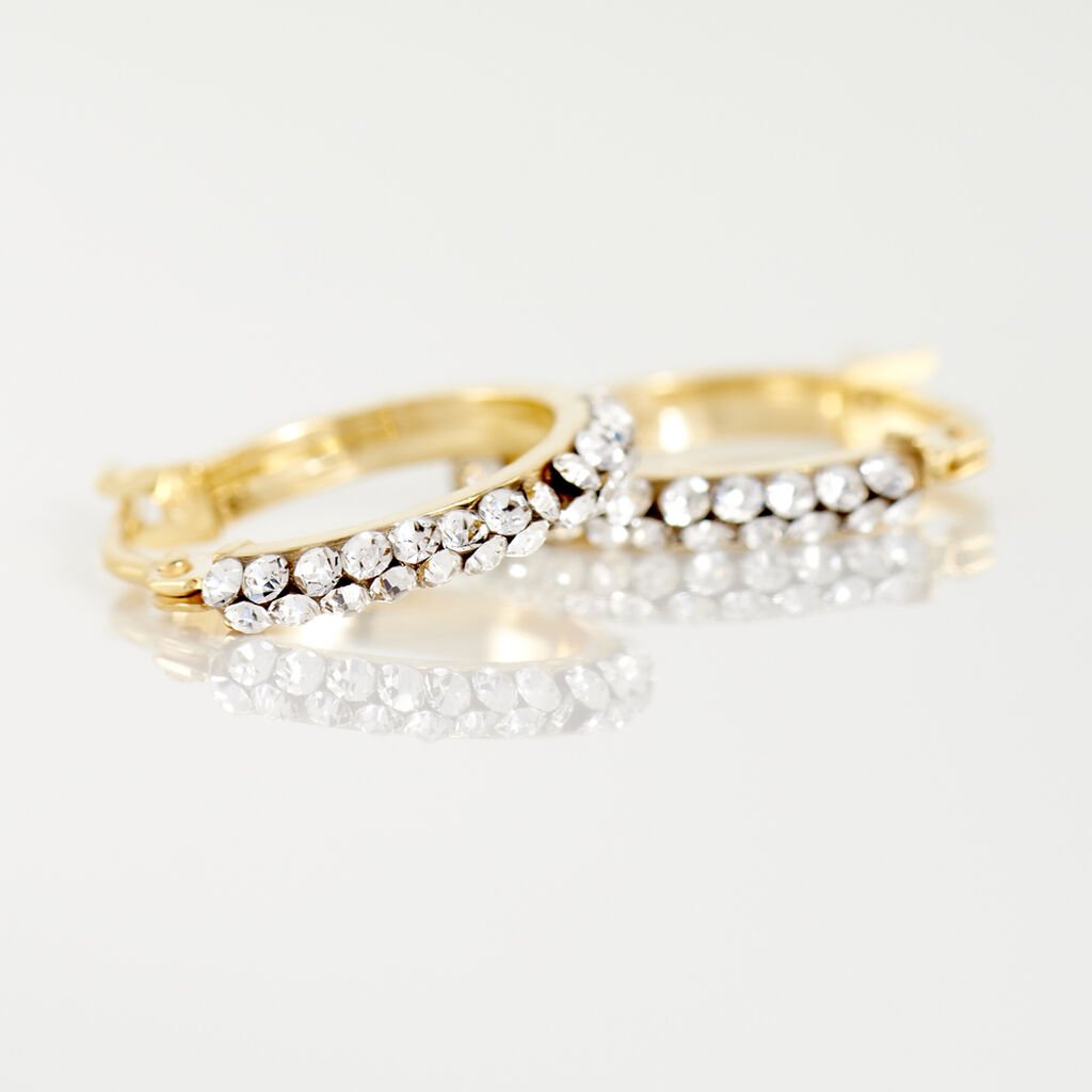 Créoles Sandrine Or Jaune Strass