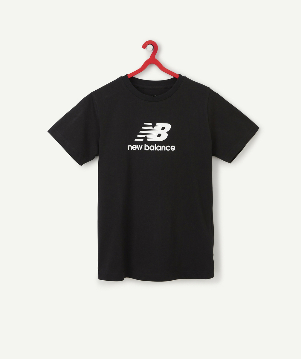 NEW BALANCET-SHIRT À MANCHES COURTES NOIR GARÇON ESSENTIALS STACKED