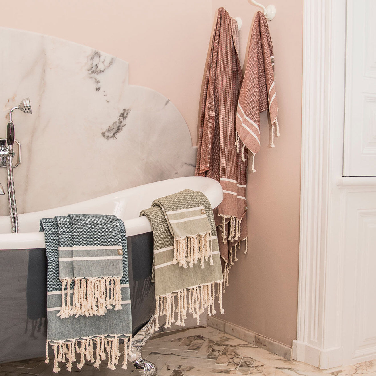 Febronie Set de Salle de Bain Stockholm tomette - 3 pièces