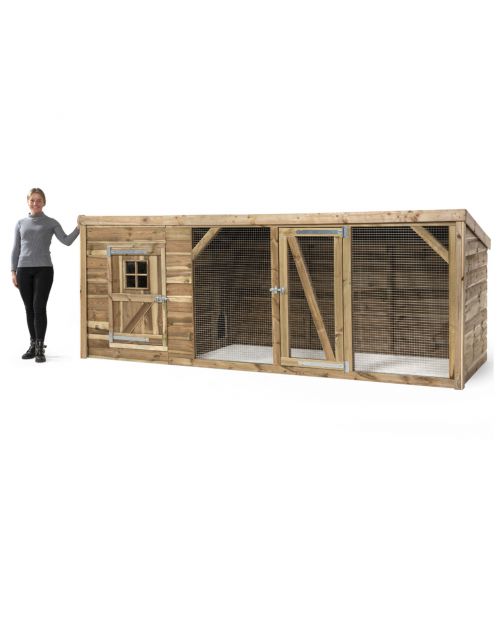 Voldux Dierenverblijf Britt Xl - Dierenverblijf - 342x130x132 cm Bruin