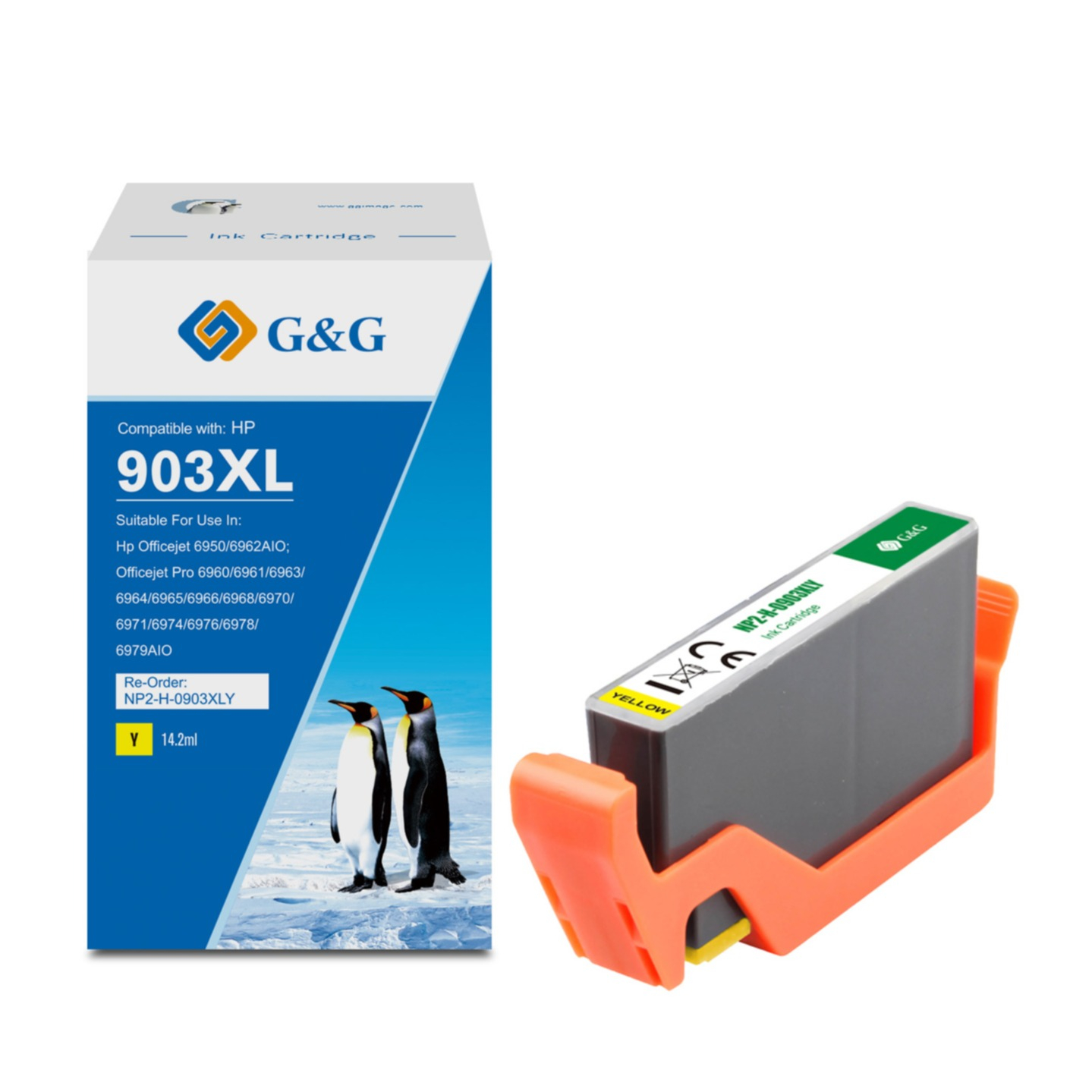 Ersetzt HP 903XL Y Druckerpatrone Printer Tintenpatrone (825 Seiten / 14.2ml) - Gelb