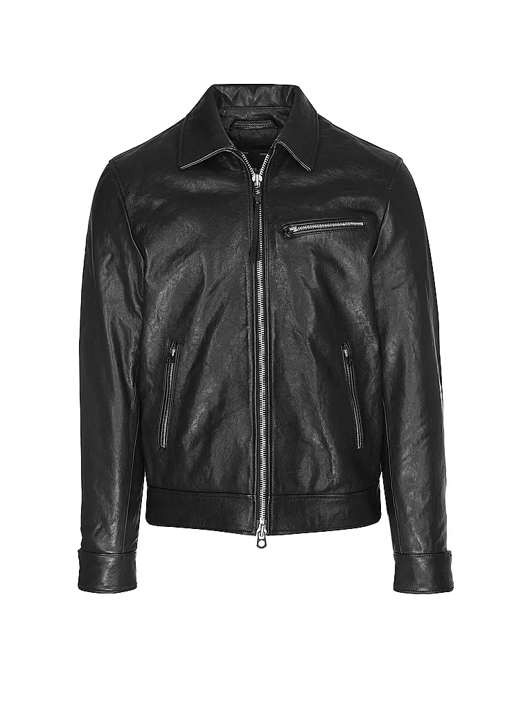 REPLAY Lederjacke schwarz
