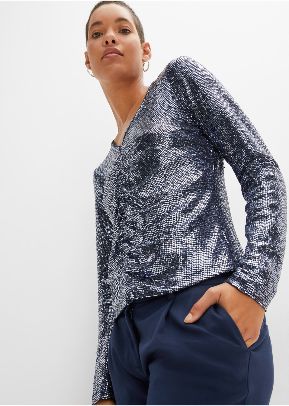 T-shirt manches longues à sequins
