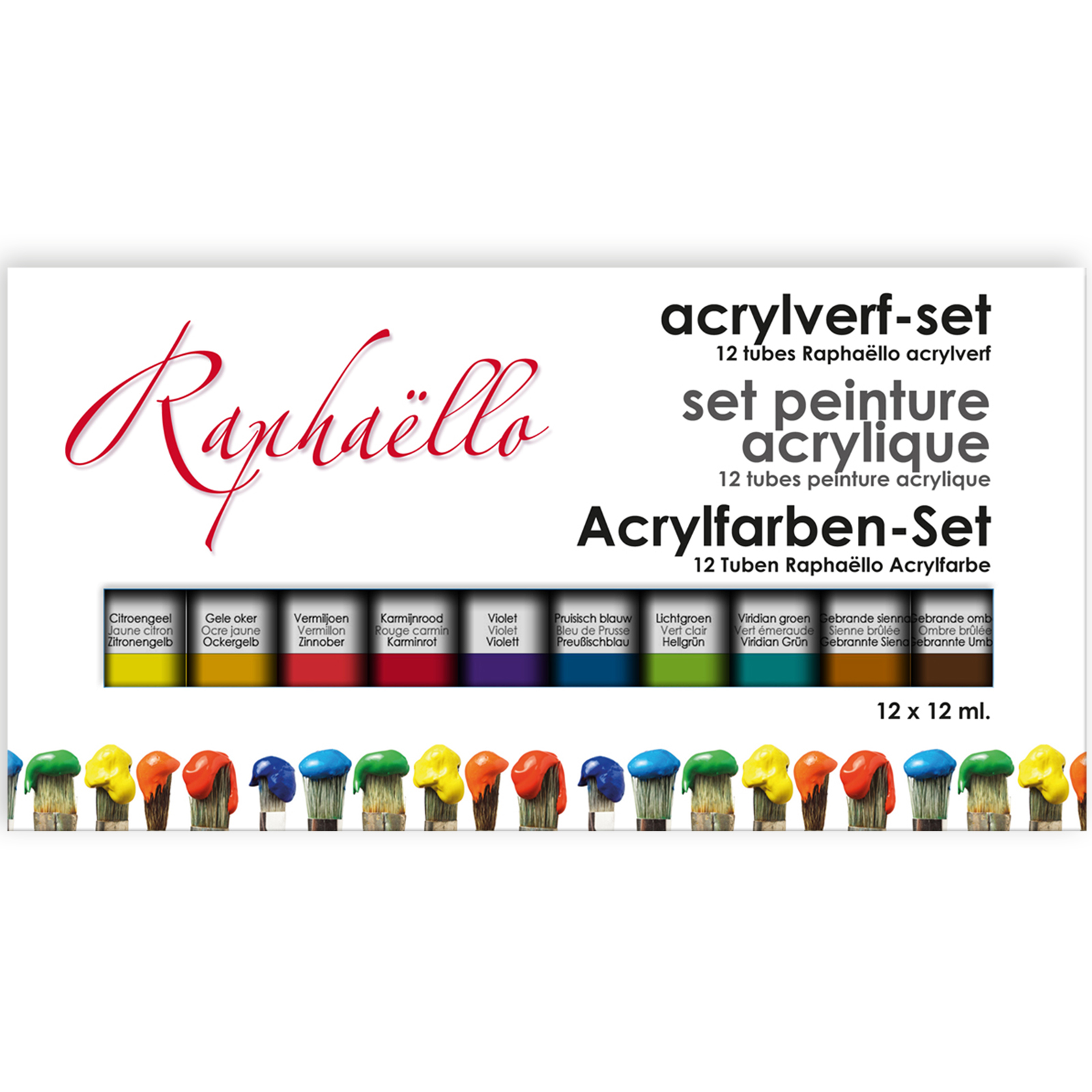 Acryl-Farbenset - 12 Farben - 12 ml