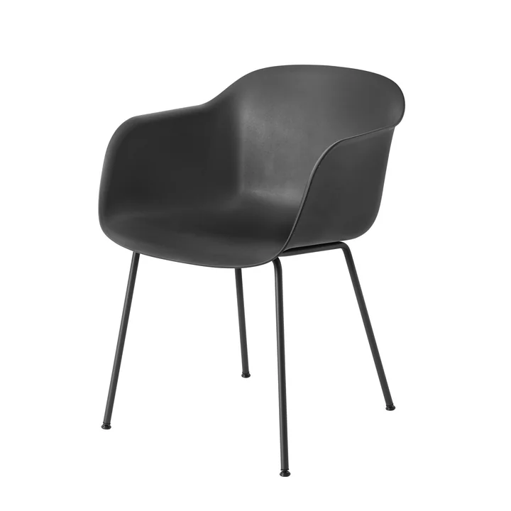 Muuto - Fiber Chair Tube Base, schwarz recycled