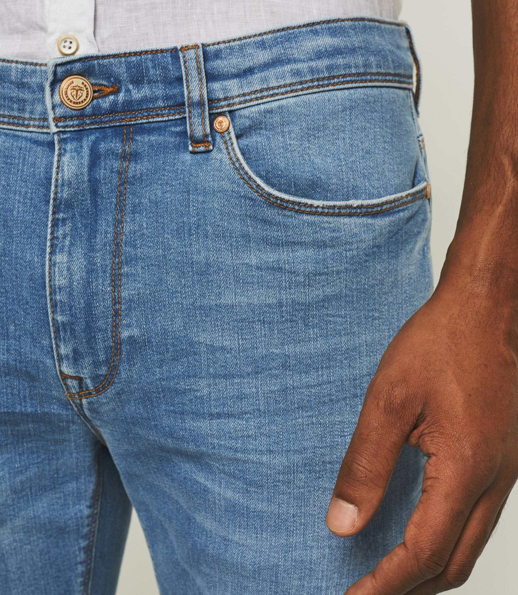 Jean slim hydroless délavé bleu clair 