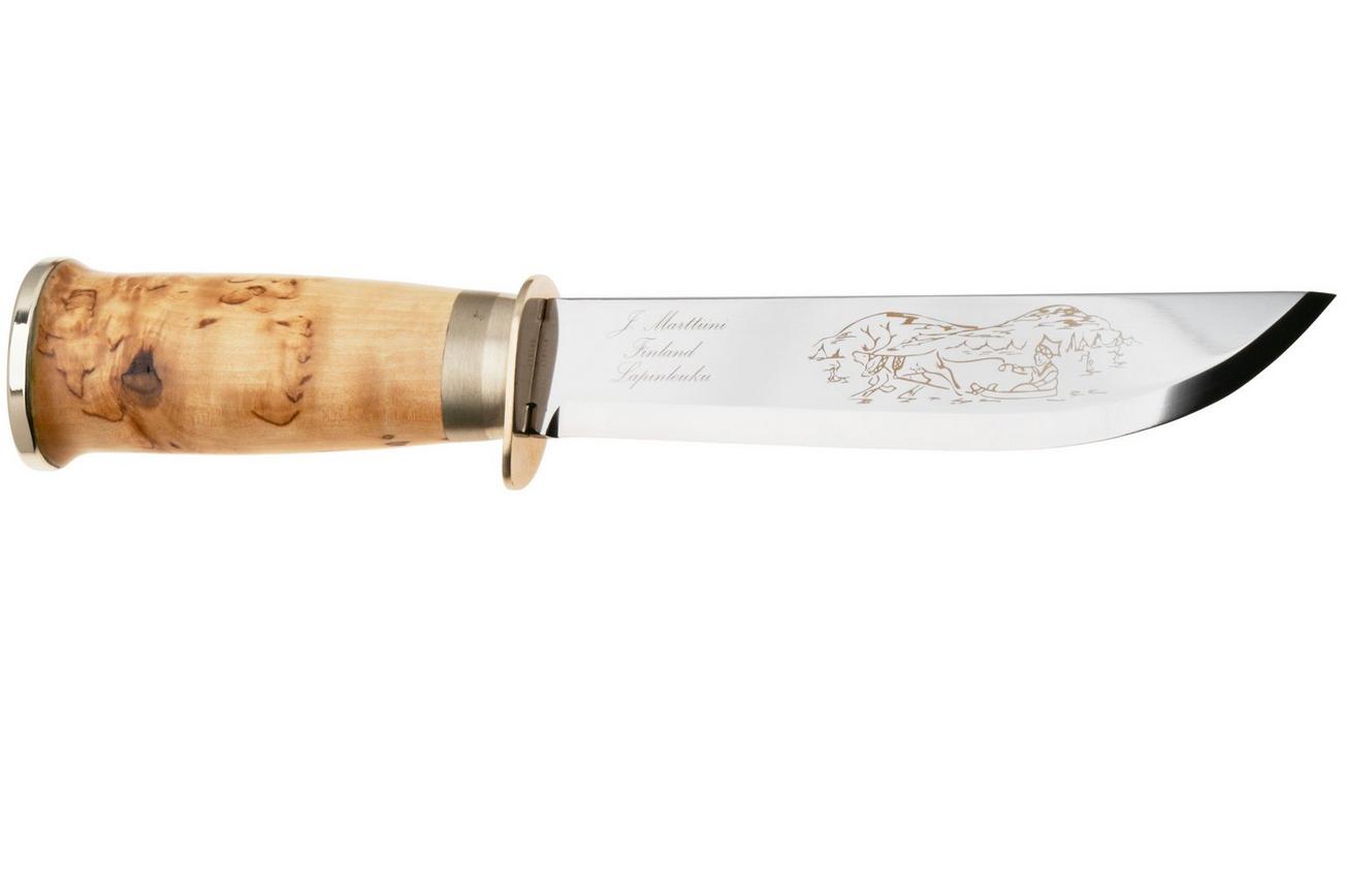 Marttiini Lapp 255010 Stainless, Curly Birch, vaststaand mes