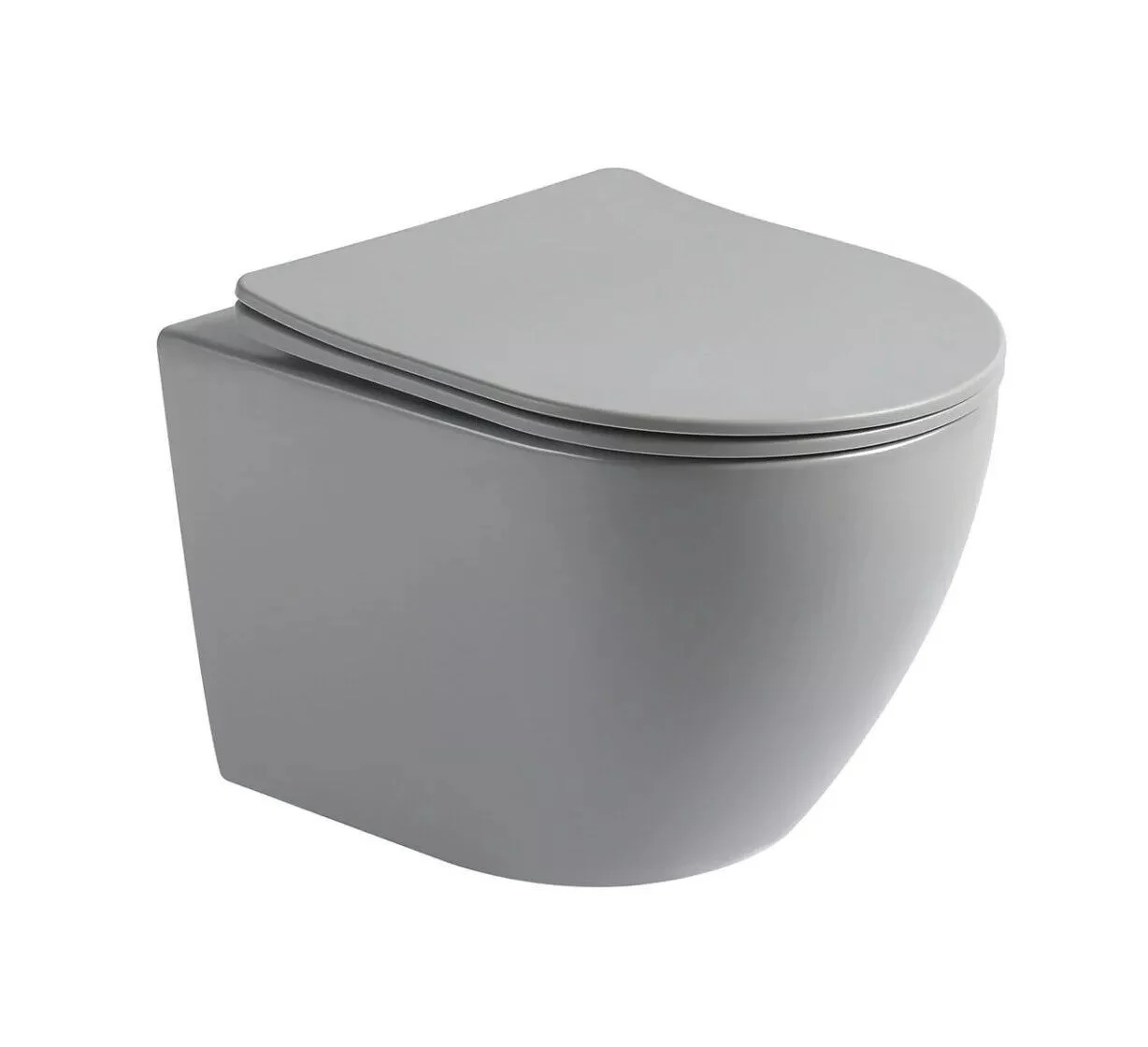 Lambini Design Kala hangend randloos toilet met softclose zitting grijs mat