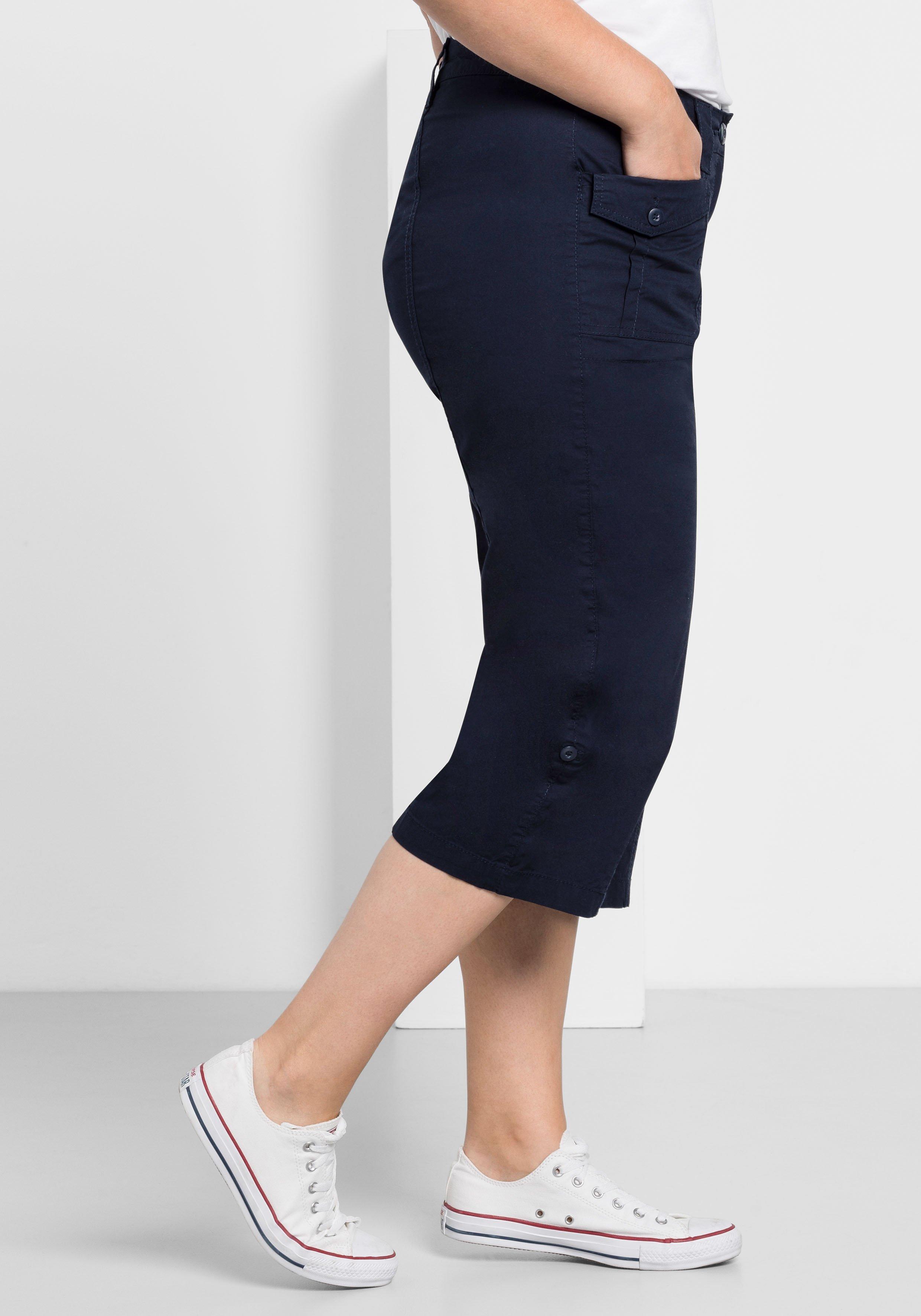 Gerade 3/4-Hose mit Krempelfunktion