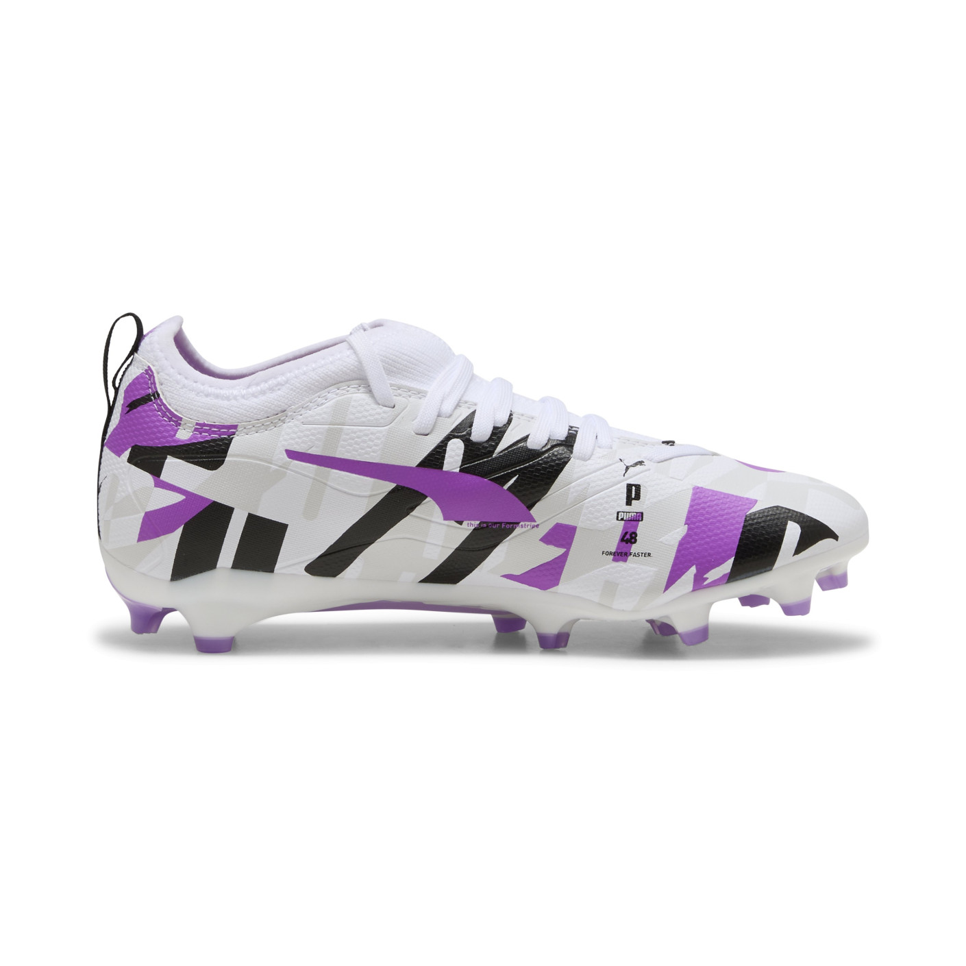 PUMA Ultra 5 Match Forever Gras / Kunstgras Voetbalschoenen (MG) Kids Wit Paars Zwart