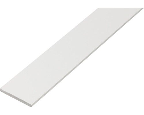 Platte PVC-staaf, wit, 25x2 mm, 2,6 m