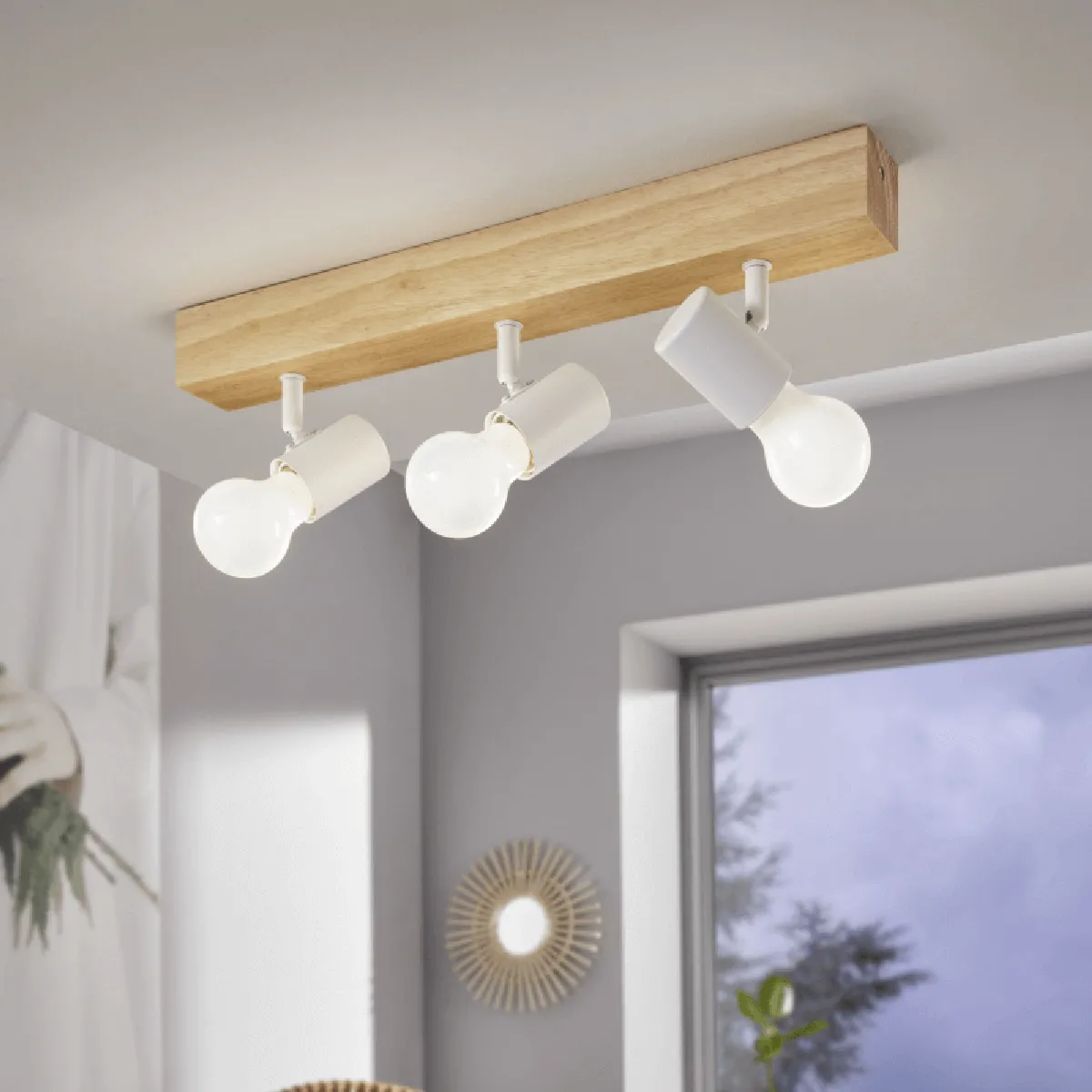 Eglo Townshend 3 - Projecteur LED - Bois Beige