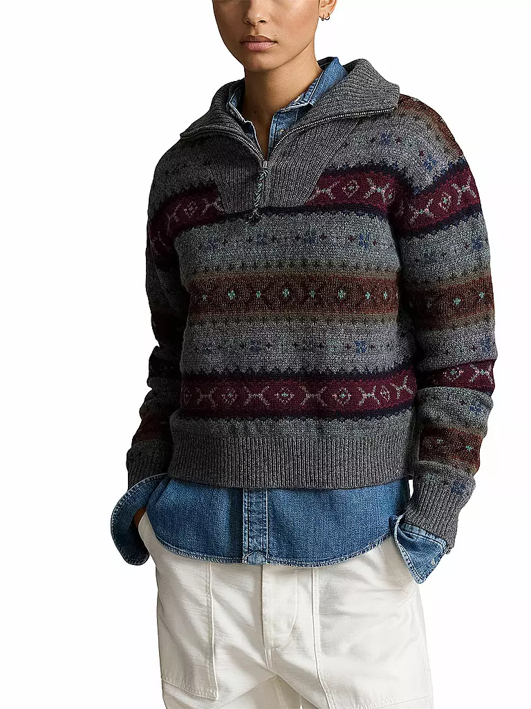 POLO RALPH LAUREN Troyer Pullover grau