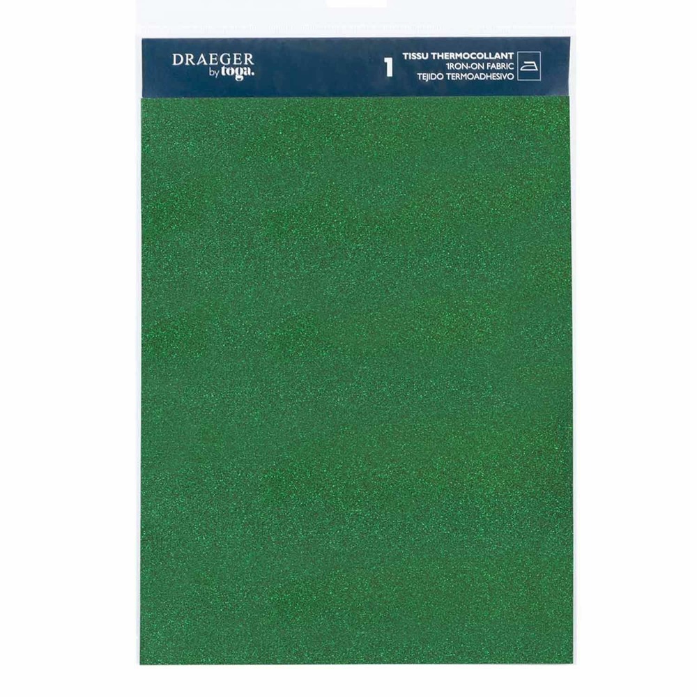 Flex thermocollant à paillettes - vert sapin- 30 x 21 cm