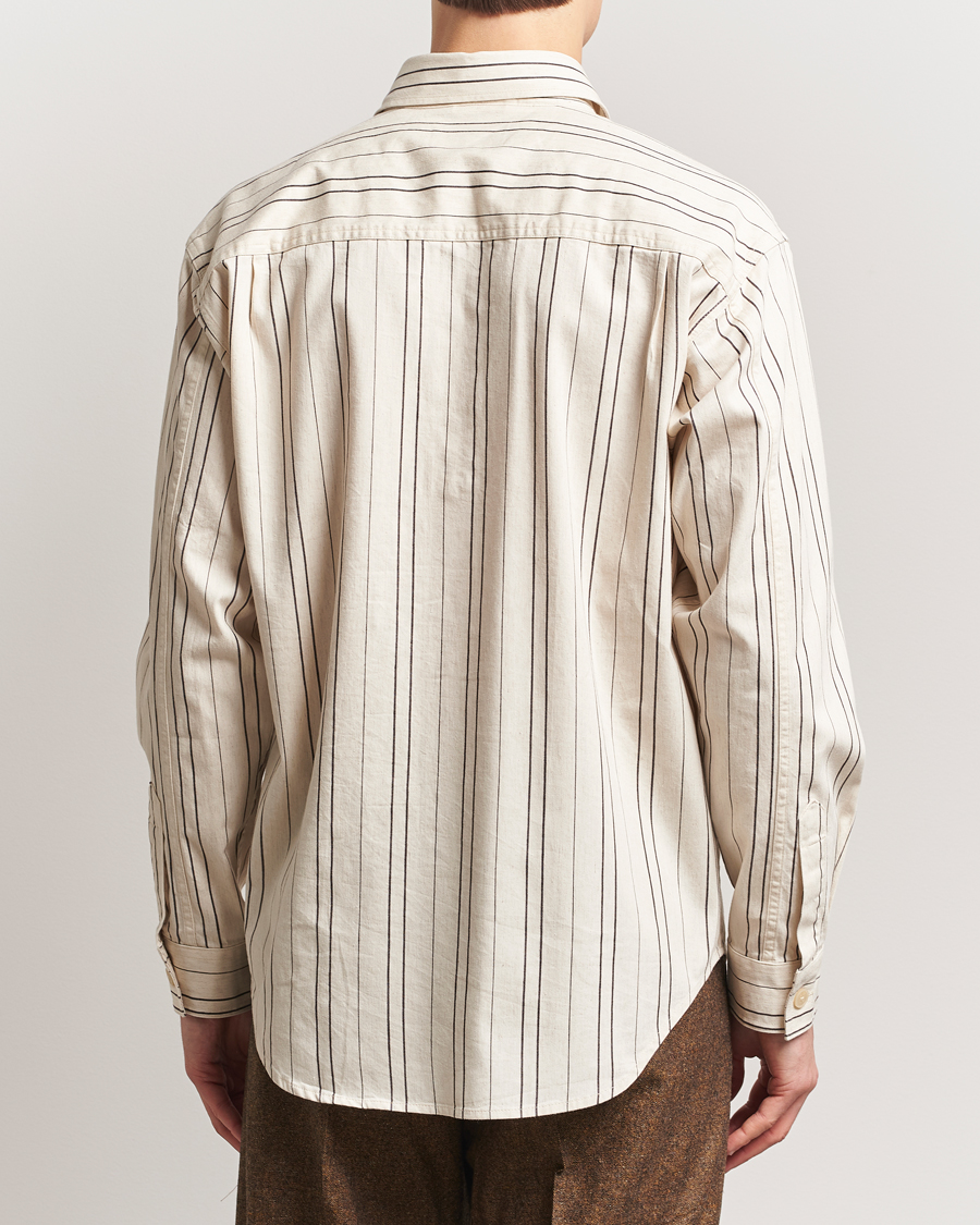 NN07 Adwin Striped Overshirt Ecru/Black