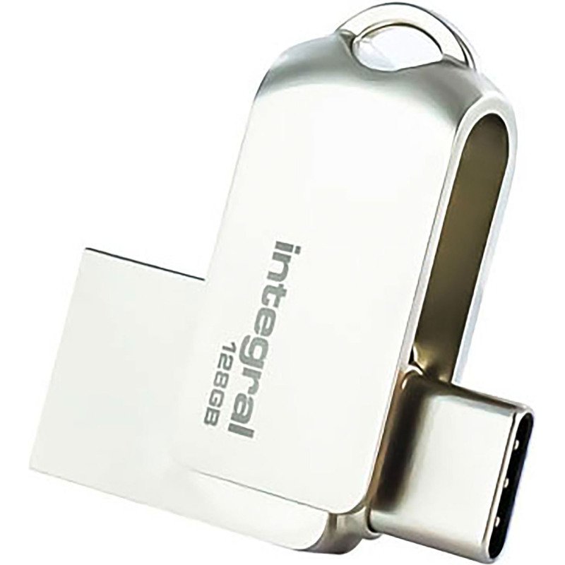 Integral clé USB Dual 360 C 128 Go Usb 3.0 (Usb-A), Usb 3.1 (Usb-C) Gris