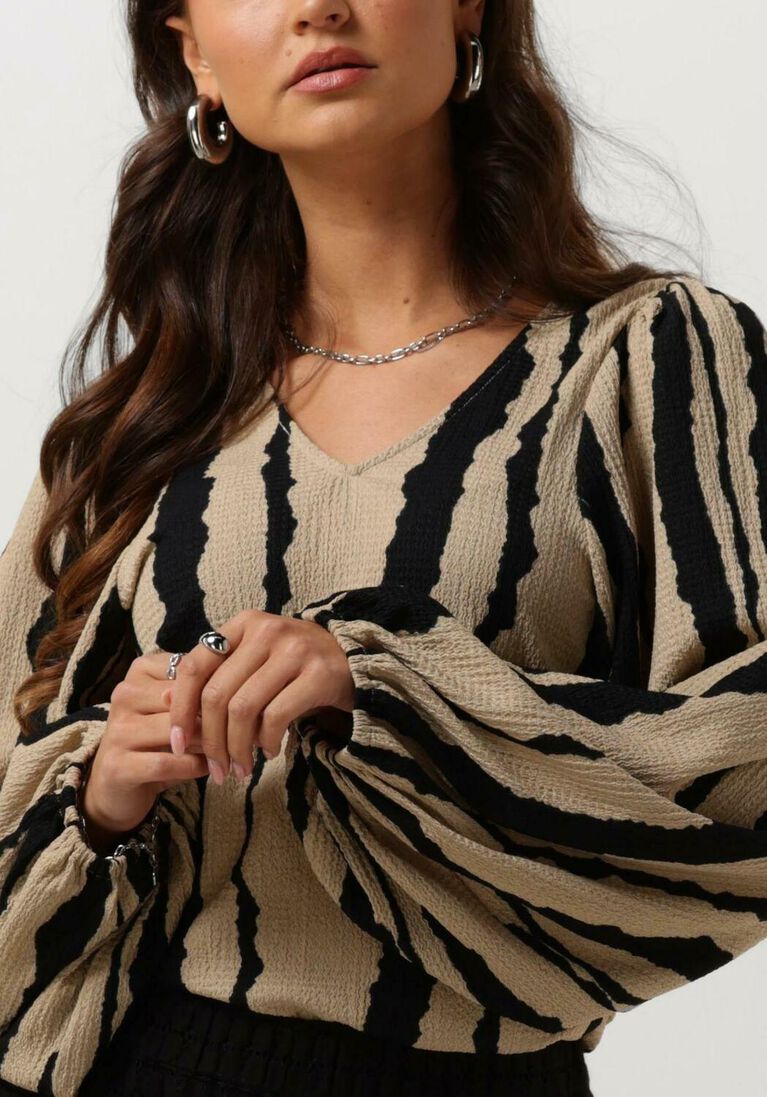 MODSTR\u00D6M beige modstr&ouml;m blouse harlandmd print top