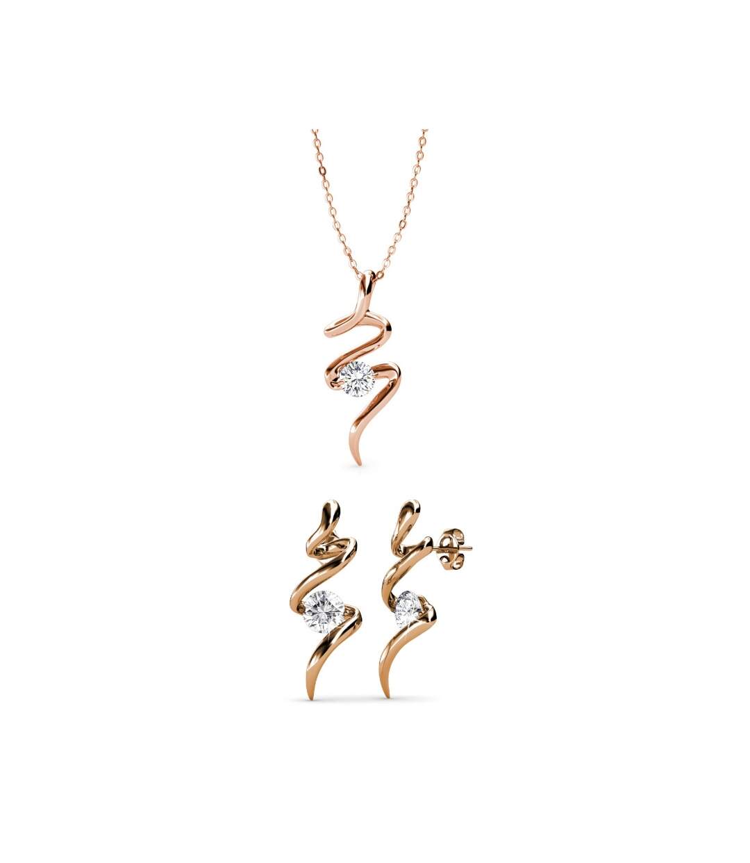 Parures Spiral - Or Rosé et Cristal