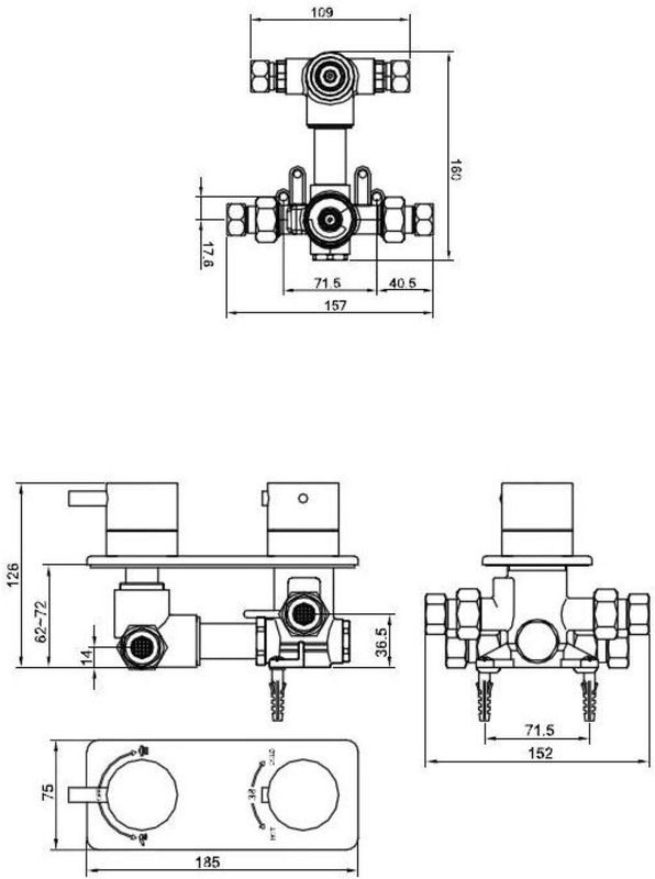 Boss & Wessing - Luxe - Inbouw Douchekraan - Chroom - Messing
