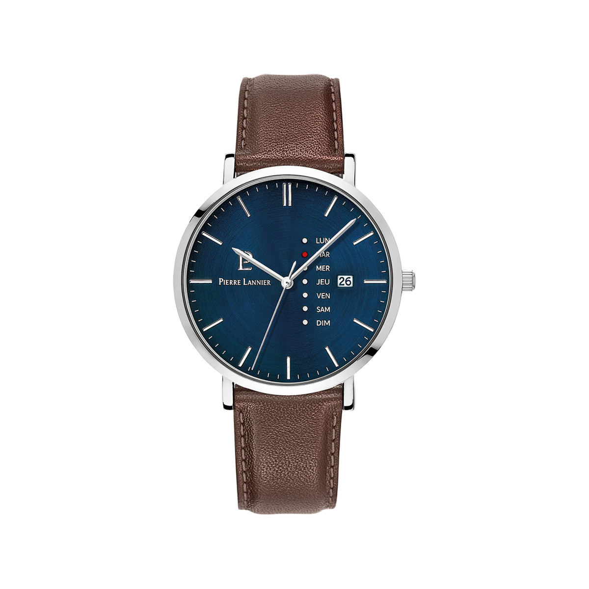 Montre PIERRE LANNIER Data homme bracelet cuir brun