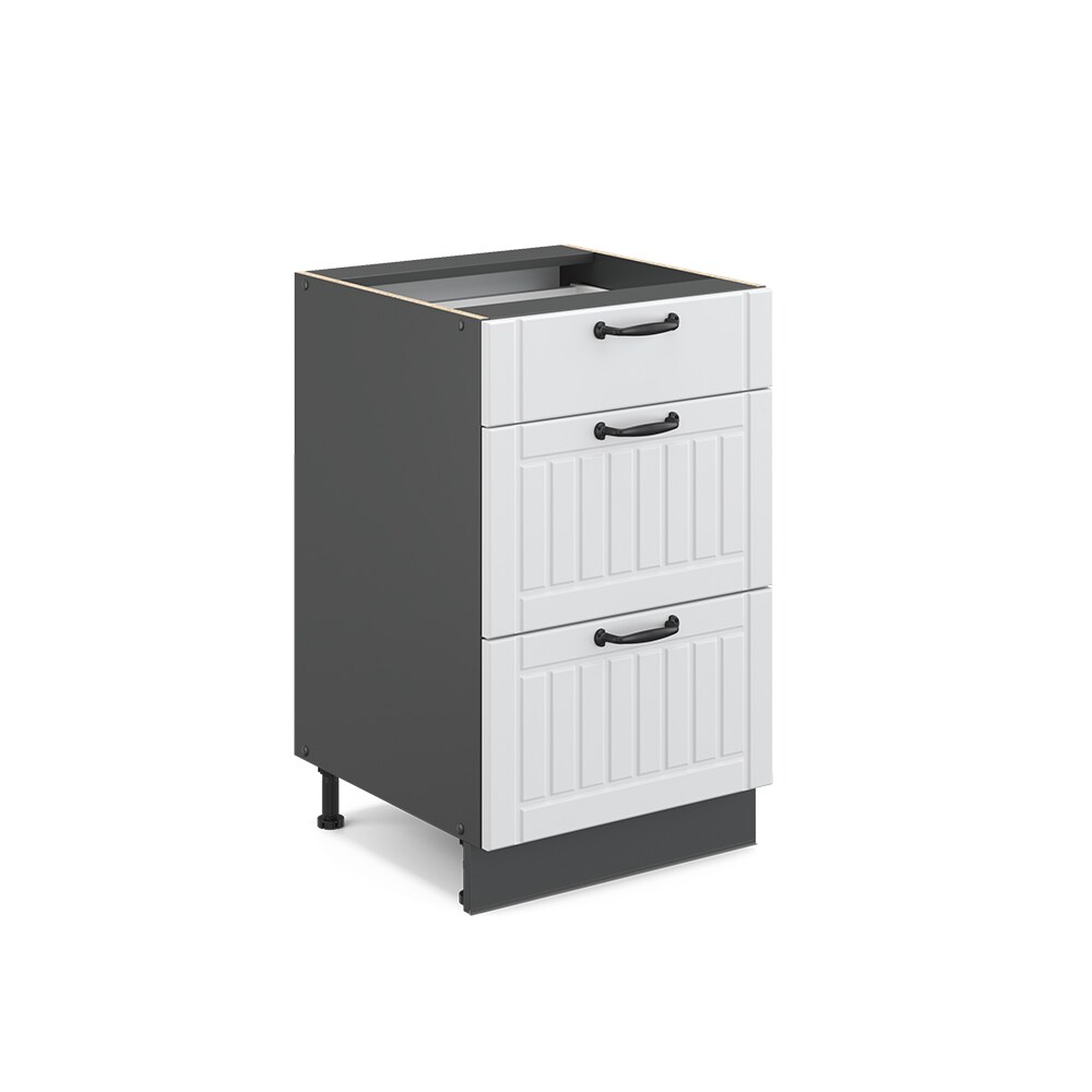 Vicco Schubunterschrank 50 cm FAME Line Küchenschrank Küchenzeile Landhaus Weiß Anthrazit