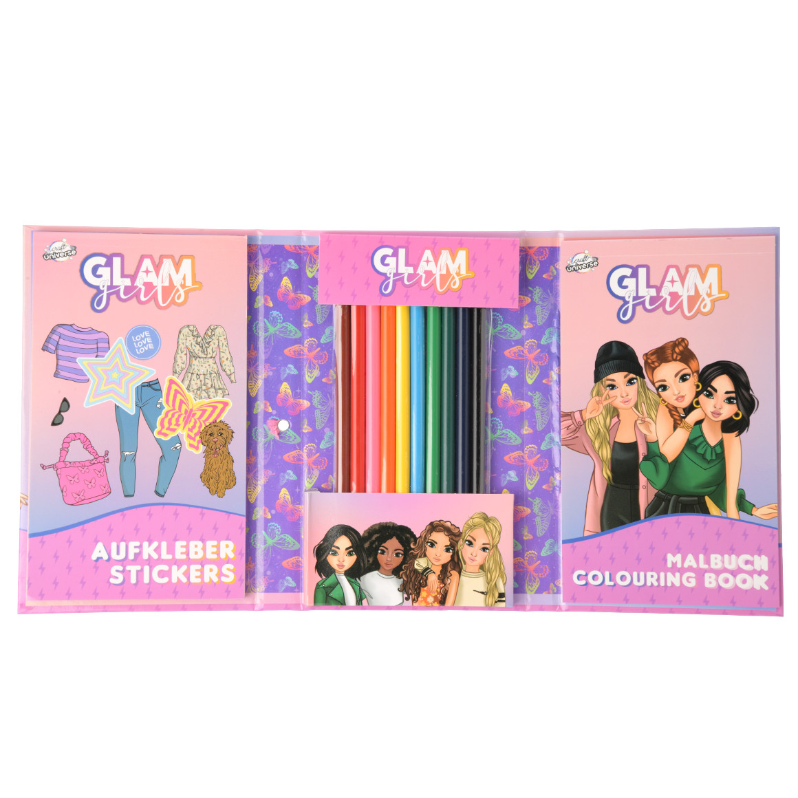 Topolino Glam Girls Mal- und Sticker-Set pink