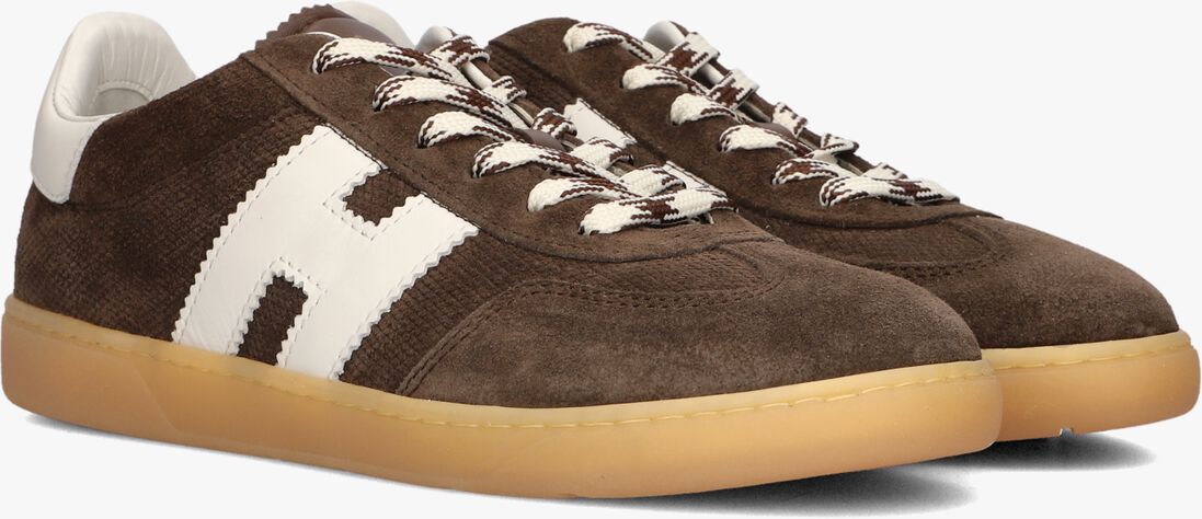 bruine hogan lage sneakers cool allacciato h
