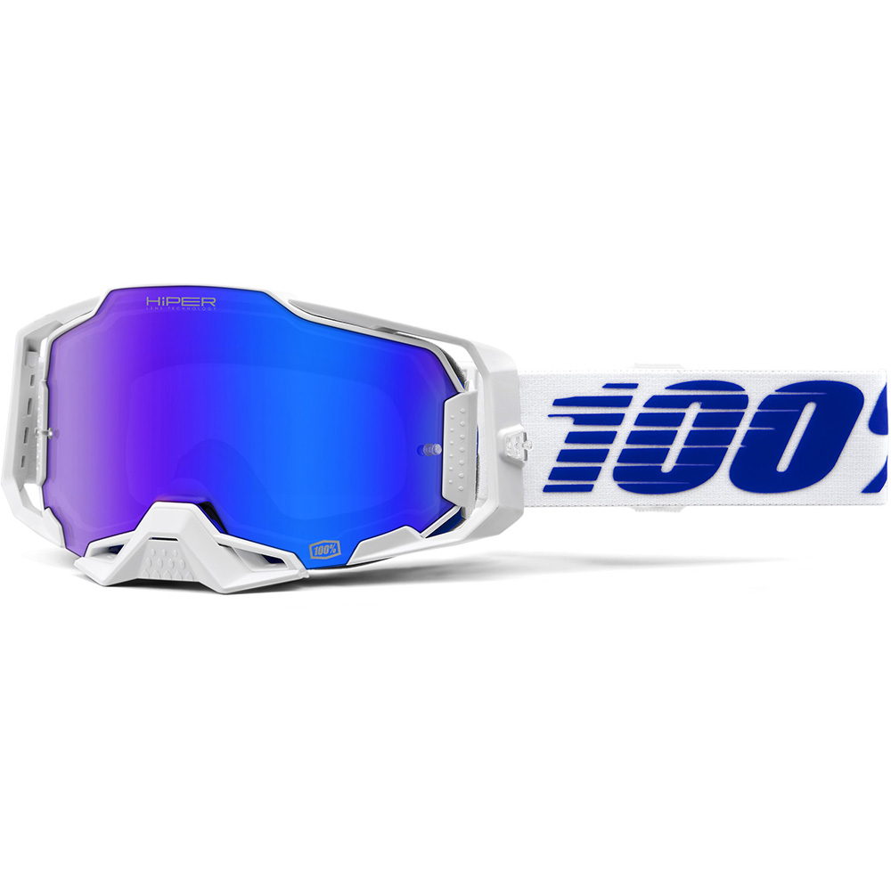 100% - Masque Armega Izi HiPER® - Blue Mirror Blanc / Bleu