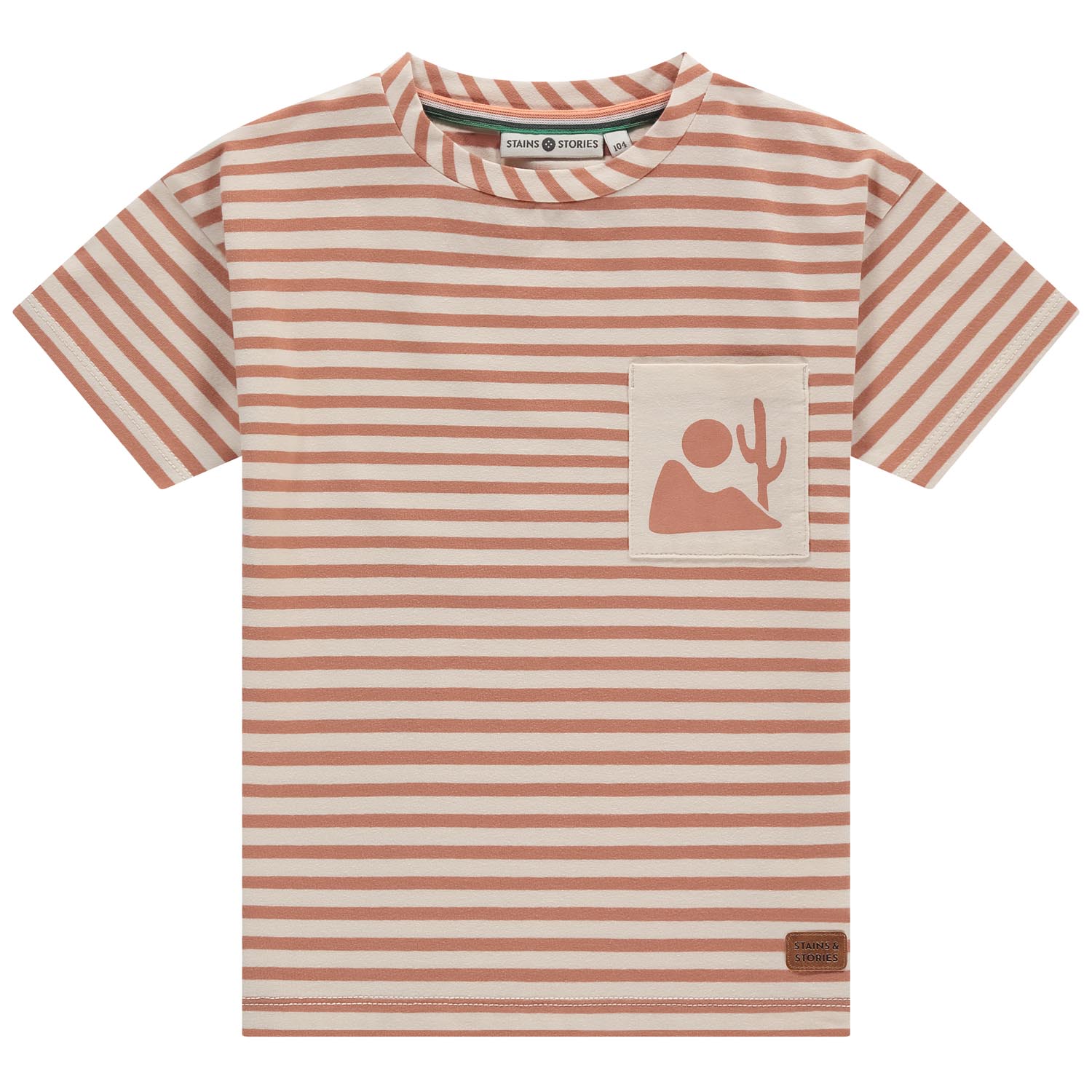 Stains & Stories peuter T-shirt korte mouwen strepen bruin