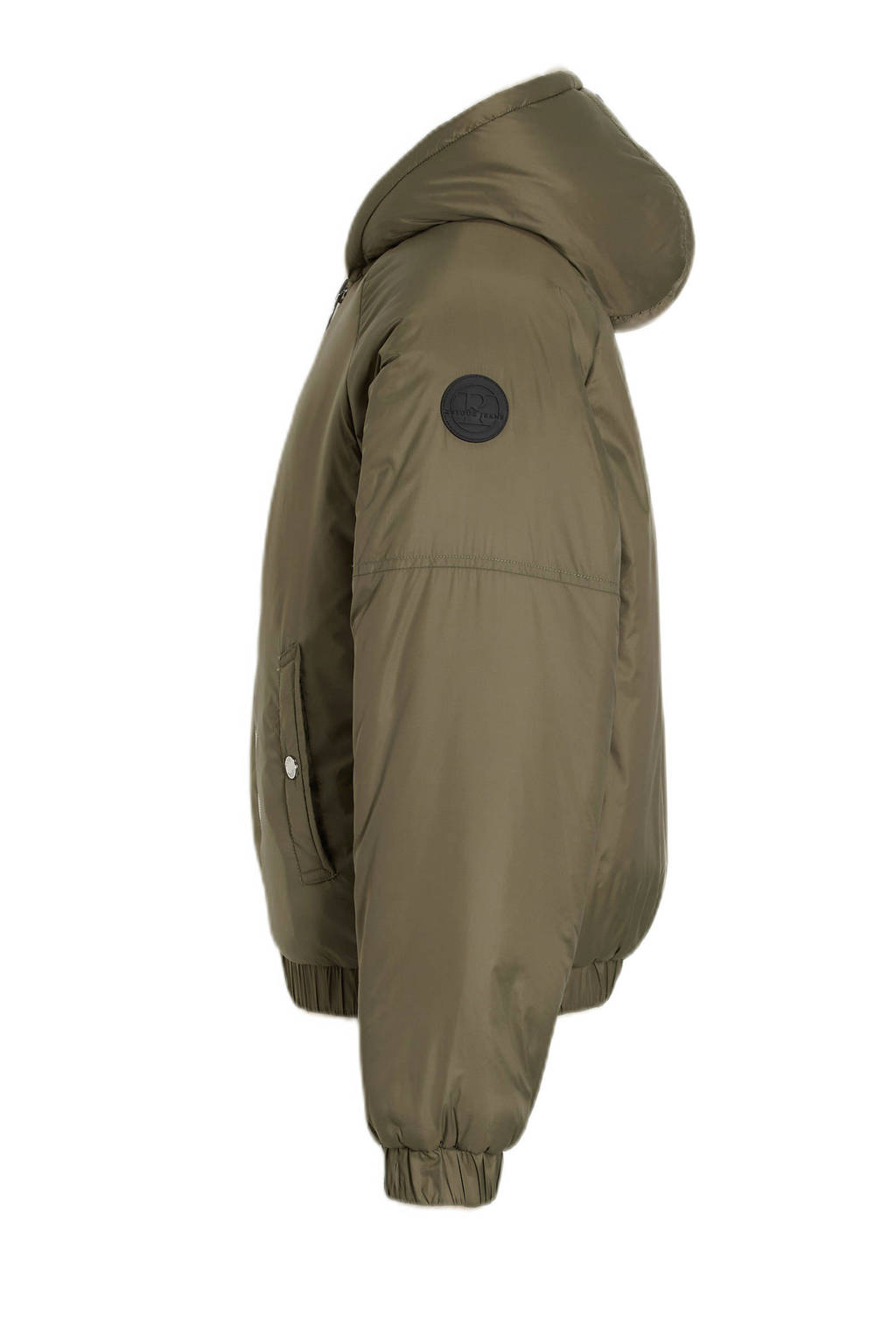 Retour Jeans reversible gewatteerde winterjas Kiara kaki groen/zand