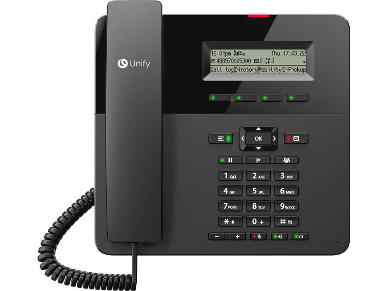 MITEL Tischtelefon OpenScape CP210 Schwarz Herausragende Qualität, ein umfassender Funktionsumfang und ein dreizeiliges Display machen dieses Gerät zur idealen Wahl für Anwender mit UC-/ CTI-Unterstützung