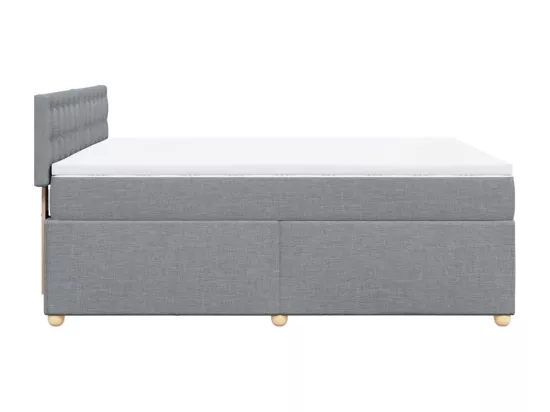 Sommier à lattes de lit avec matelas Gris clair 140x190cm Tissu