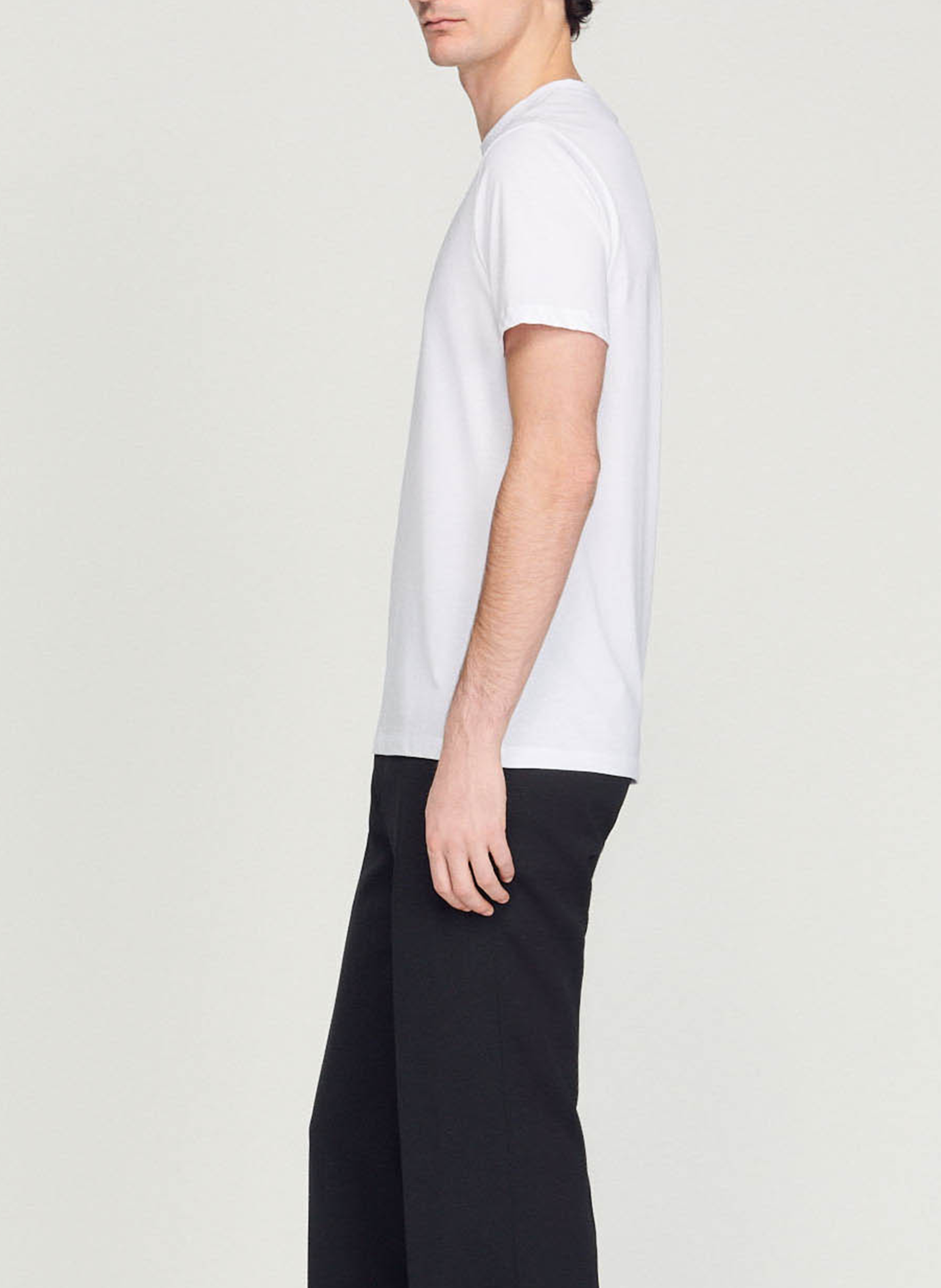 Tee-shirt col rond regular fit en coton biologique | Blanc