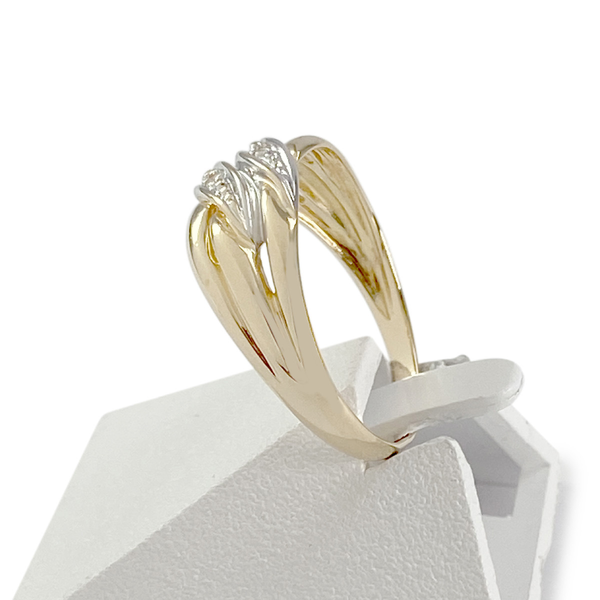 Bague d'occasion or 750 jaune et rhodié diamants