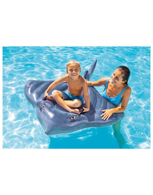 Intex Rog - Luchtbedden - 188X145 cm Grijs Blauw