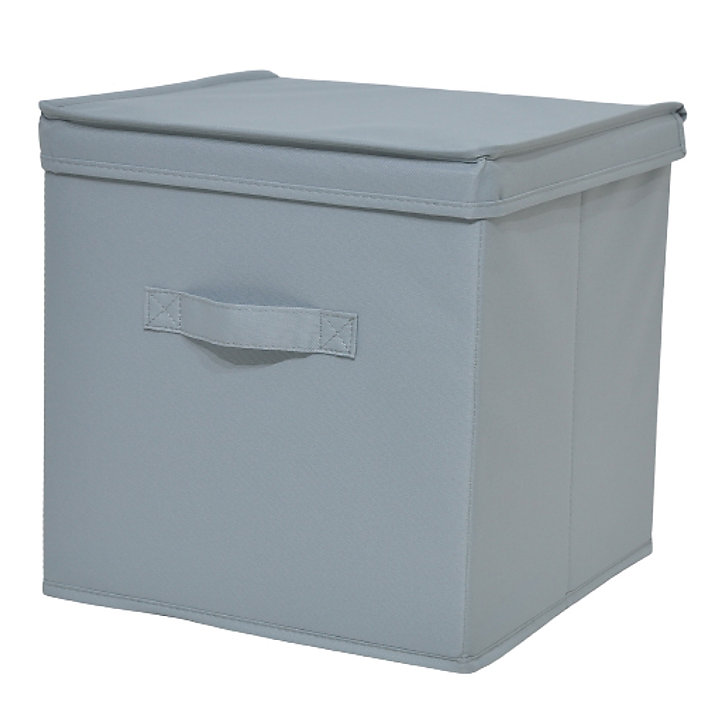 Panier cube de rangement H. 31 cm x L. 31 cm Pratiks gris clair