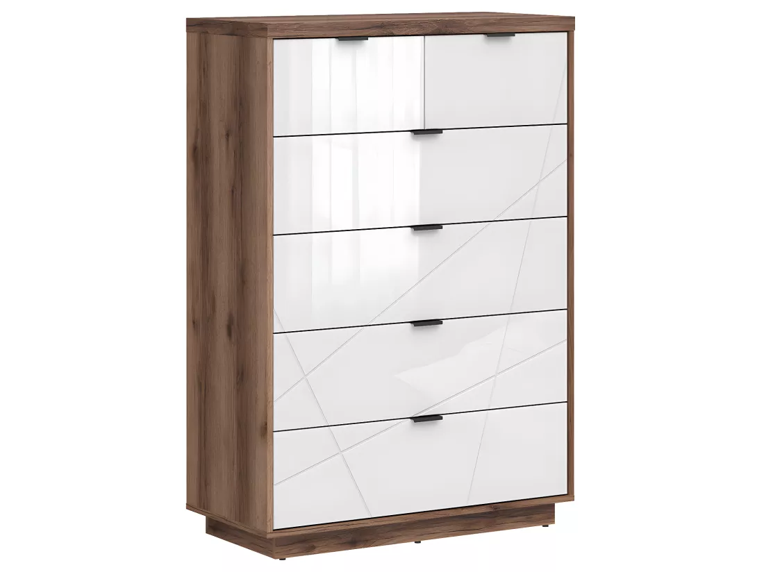 Commode 6 tiroirs Sven Blanc et Bois