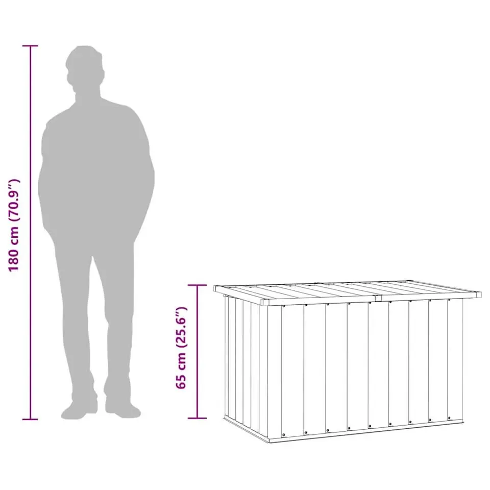 vidaXL - Opslagkist - Antraciet - Staal - 109 x 67 x 65 cm
