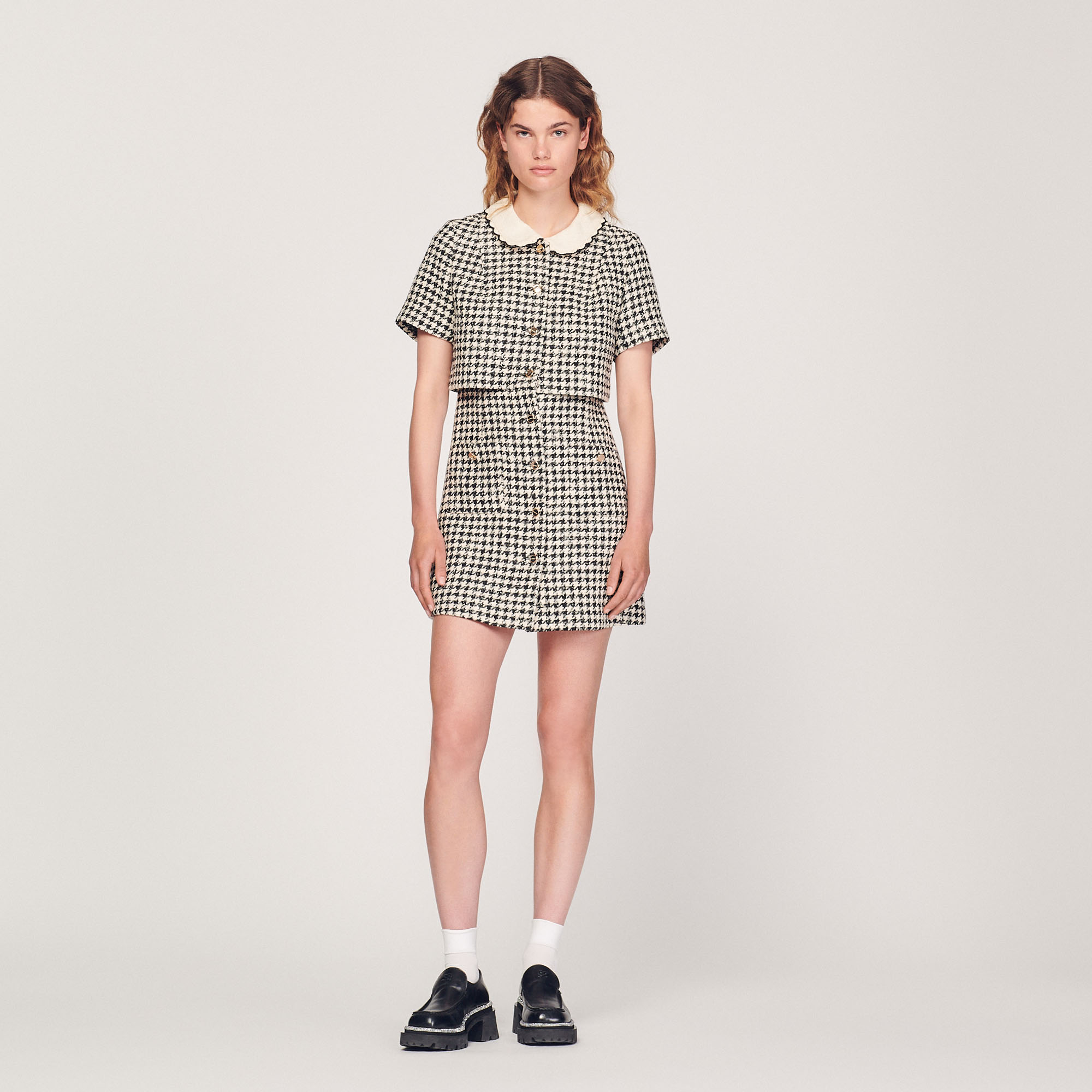 Robe trompe l'œil en tweed