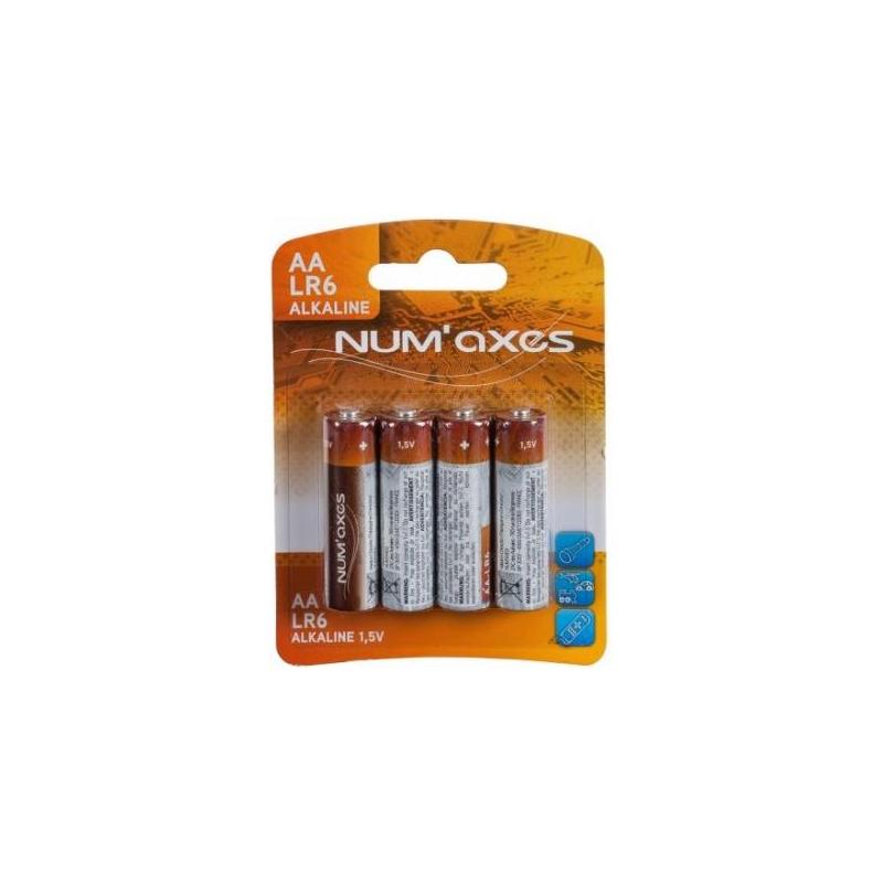 Pack 4 Piles Alkaline Numaxes Lr6 Aa Sans Connectique