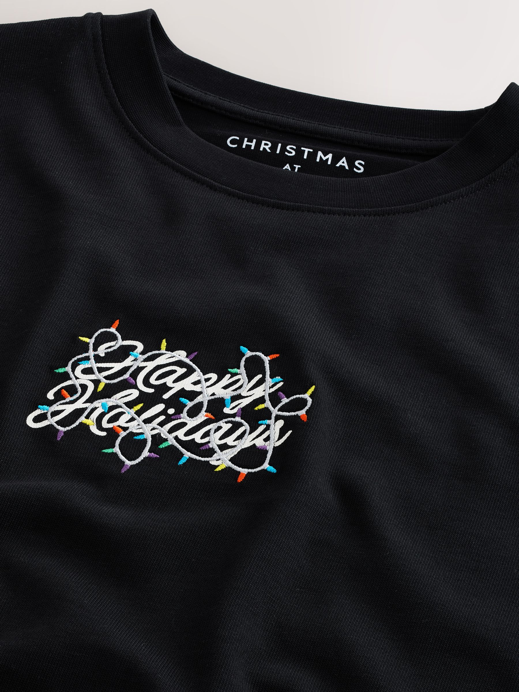 Zwart met tekst - Relaxed fit - Kerst T-shirt