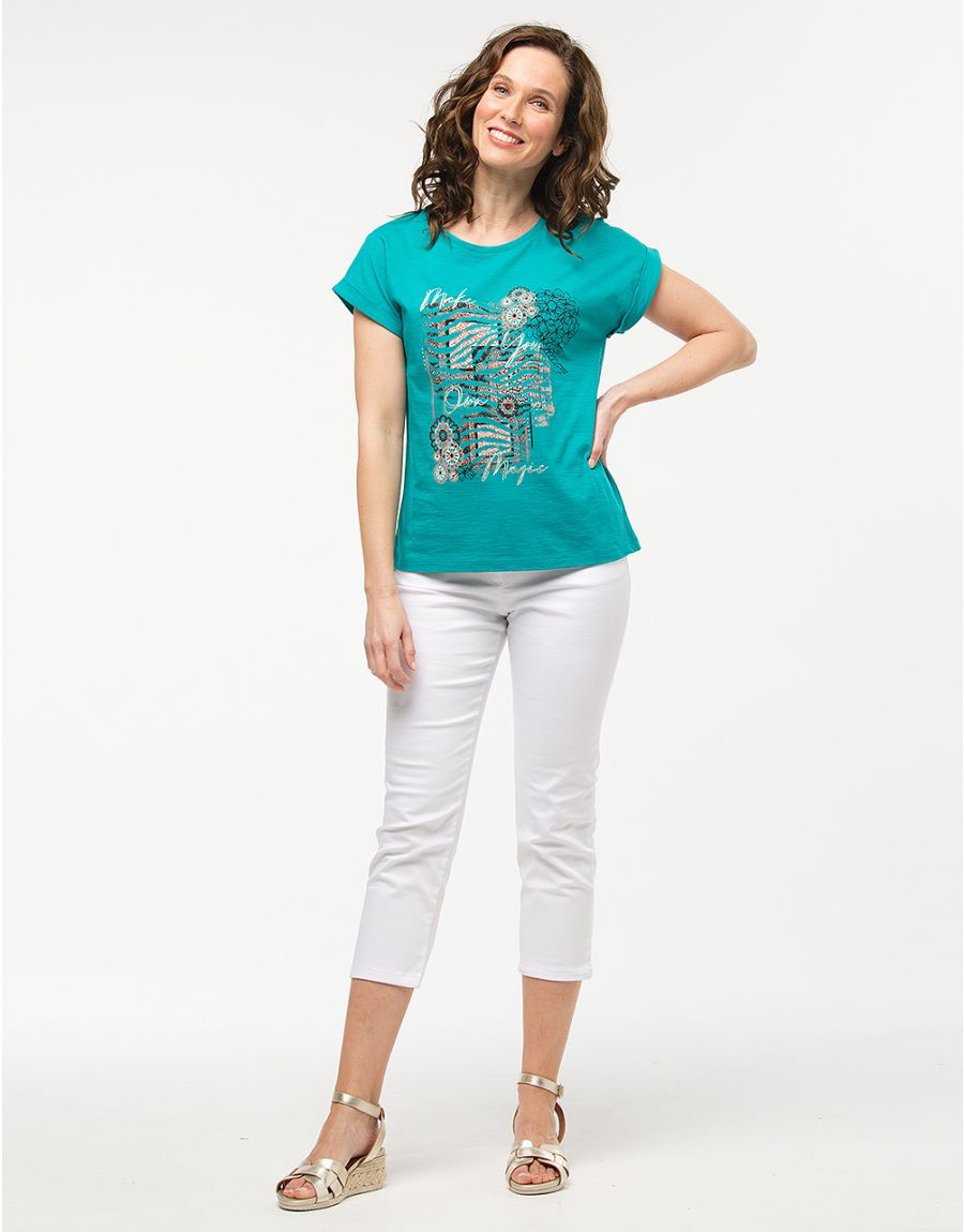 T-shirt vert 100% coton